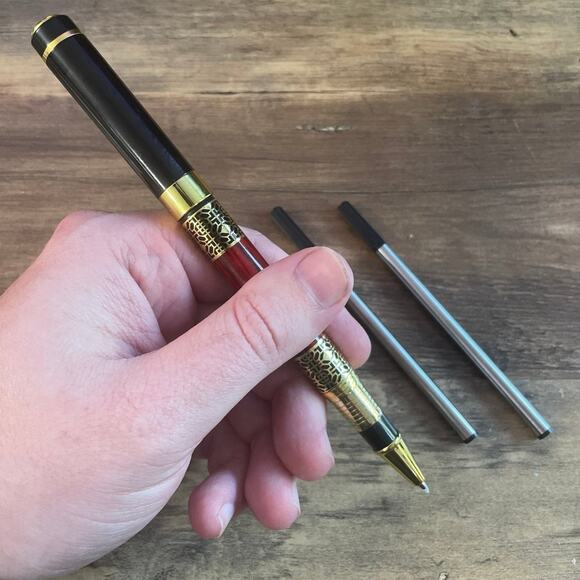 Luxury Brass Ball Point Pen w/ two refills - Picture 3 of 4